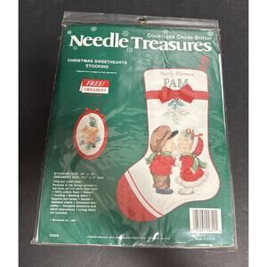 Needle Treasures 02829 Sweethearts Cross Stitch Christmas Stocking Kit Sealed